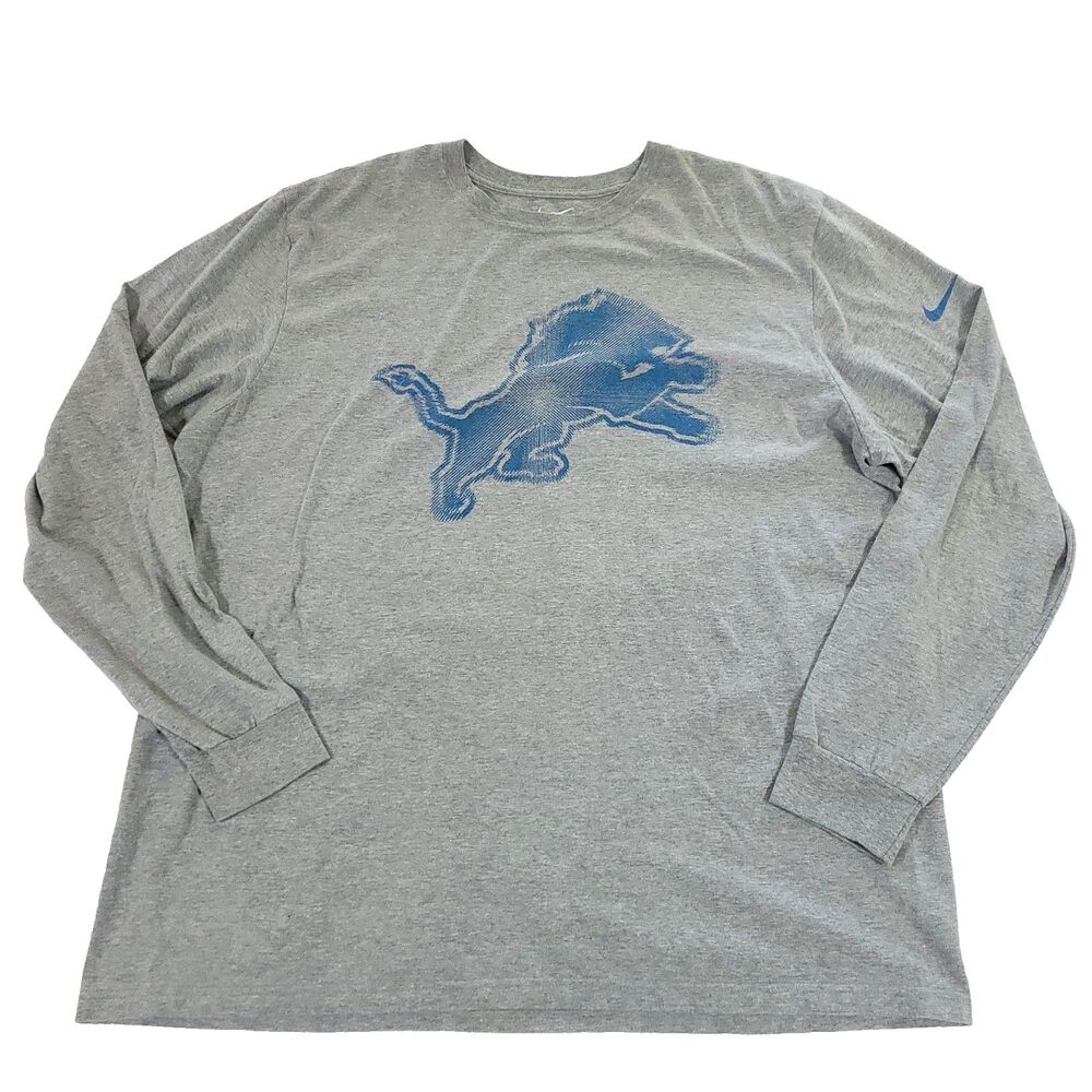 Nike Detroit Lions Tshirt XXL‎ Reg Fit gray blue crew neck